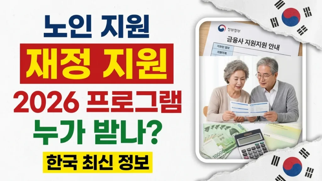2026년 한국 노인을 위한 재정 지원 프로그램